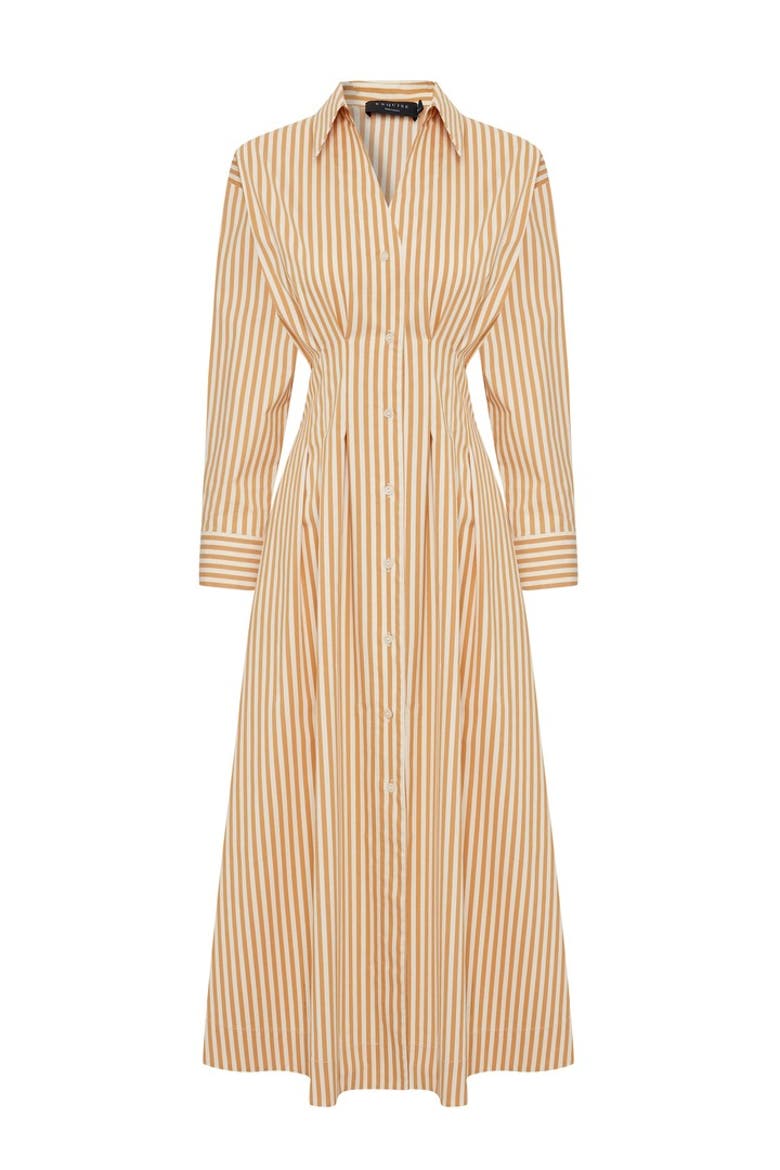Sutton Collar Midi Dress, Alternate, color, CAMEL BEIGE