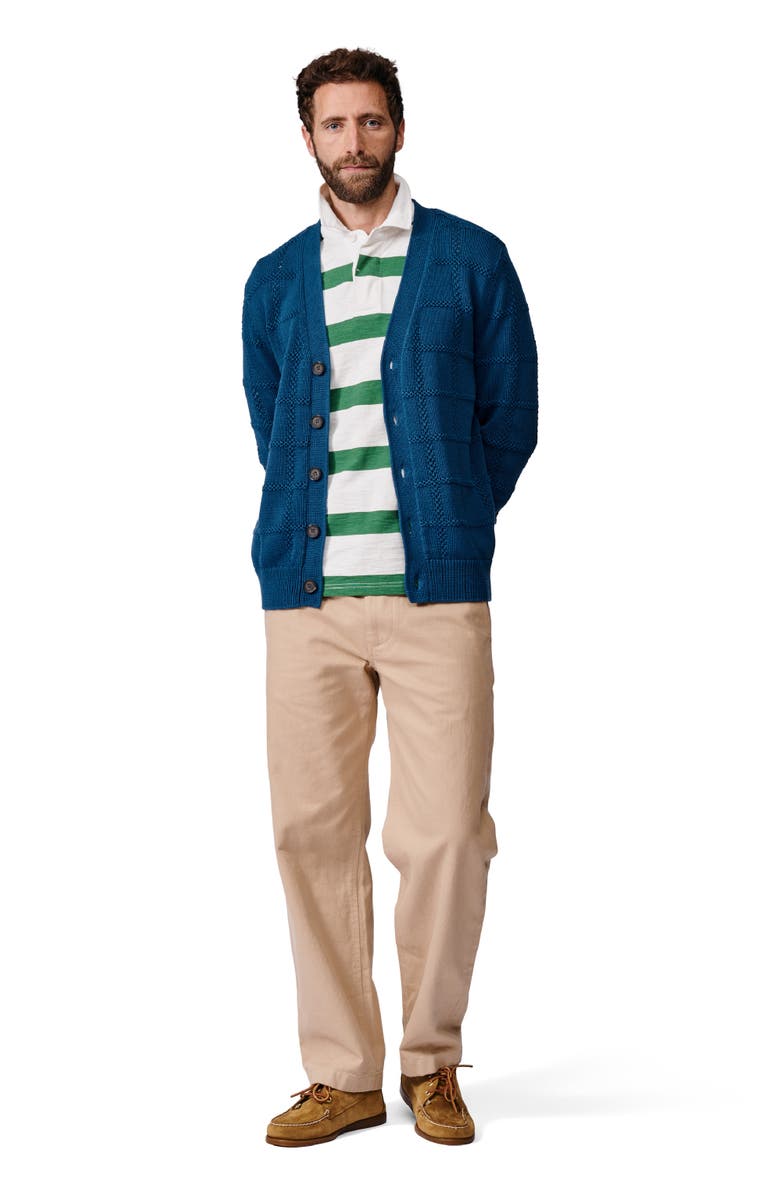 Aubin Rainham V-Neck Checked Cardigan, Alternate, color, Washed Indigo