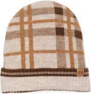 Cole Haan Plaid Cuffed Beanie
