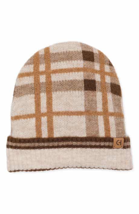Cole Haan Plaid Cuffed Beanie