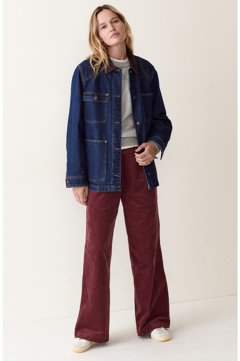 Allison Wide Leg Corduroy Trousers, Alternate, color, MERLOT