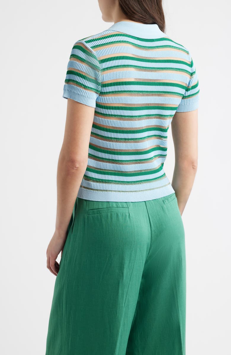 DELUC Levanzo Stripe Knit Polo, Alternate, color, Multicolor Light Blue