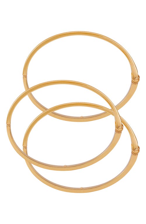 Guess Set Of 3 Hinge Bracelets In Gold