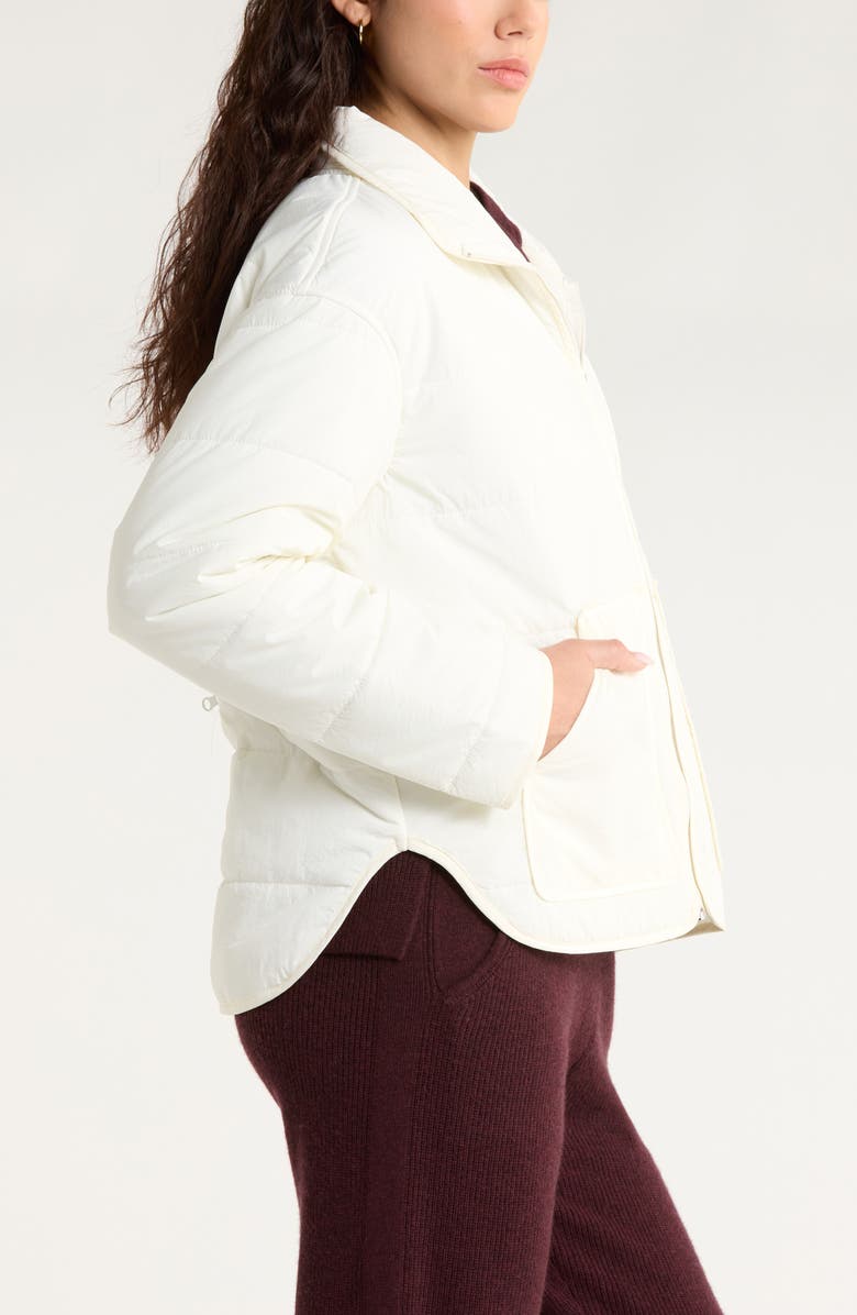 Zella Quilted Packable Jacket, Alternate, color, Ivory Egret