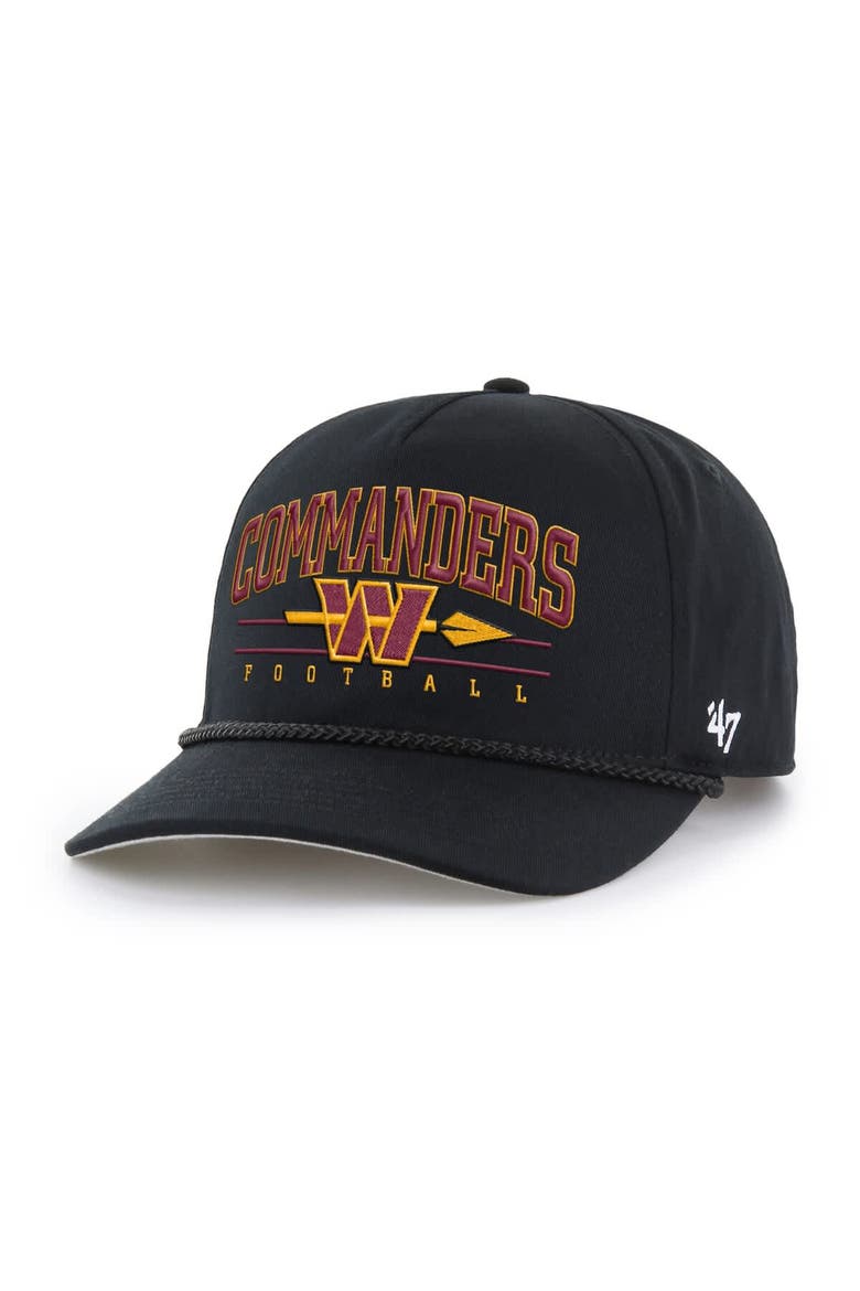 Men's '47 Black Washington Commanders Roscoe Hitch Adjustable Hat, Main, color, Black