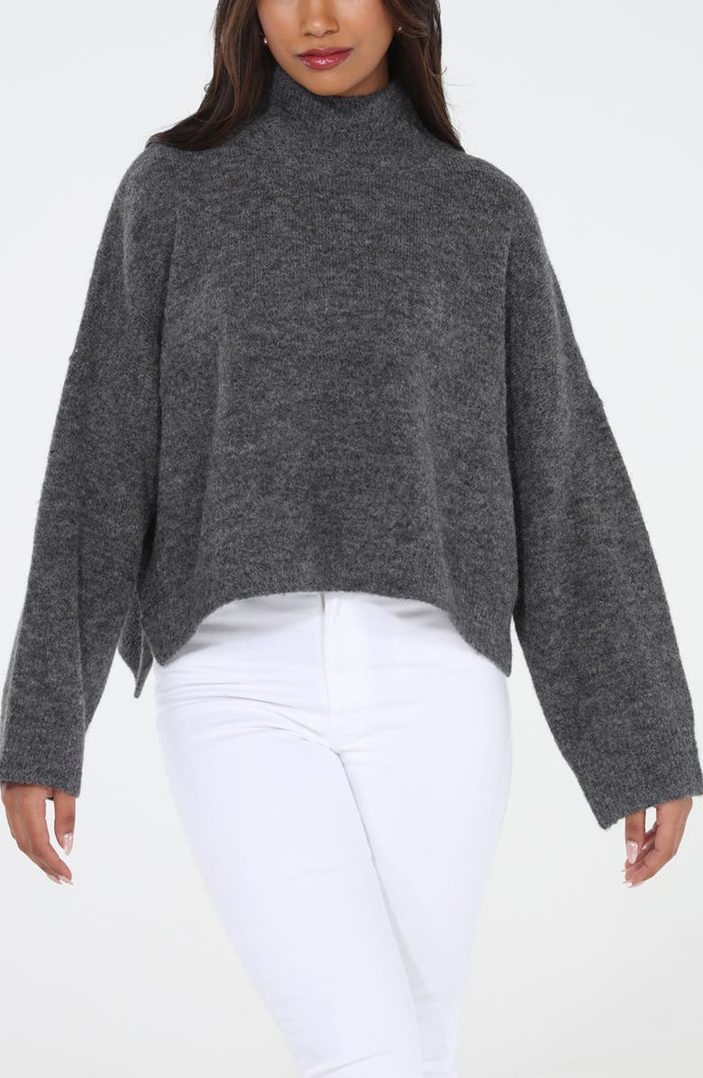 RAIN AND ROSE Turtleneck Sweater, Main, color, Grey