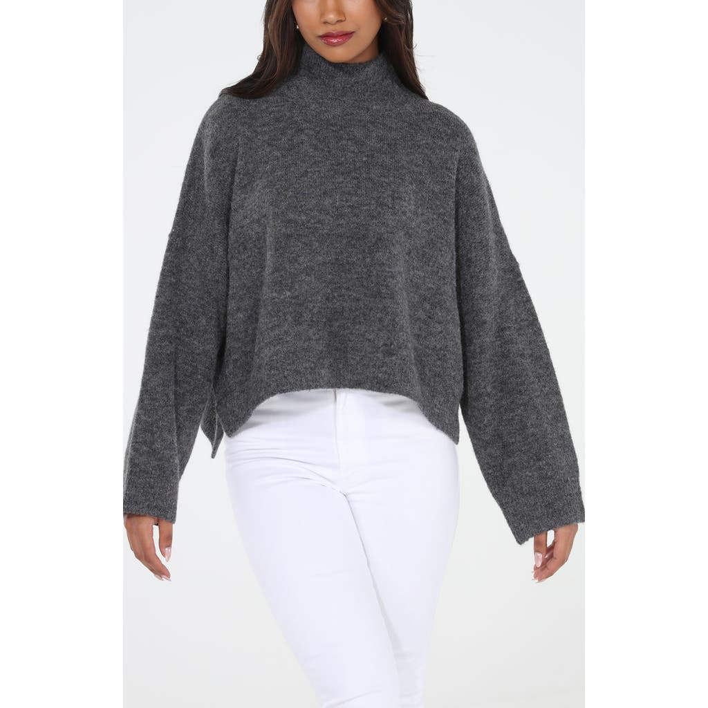Rain And Rose Turtleneck Sweater In Gray