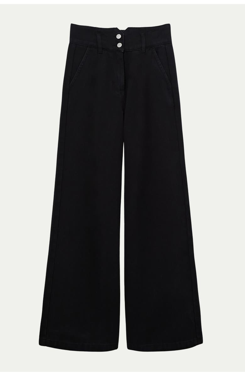 Karen Millen Wide Leg Denim Jeans, Alternate, color, Black