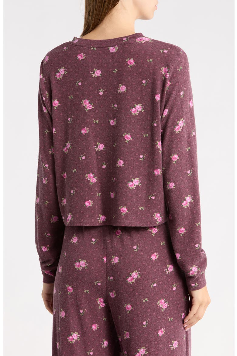 Easy Cozy Crew Pajama Sweatshirt, Alternate, color, BURGUNDY- PINK POLKA DOT ROSE