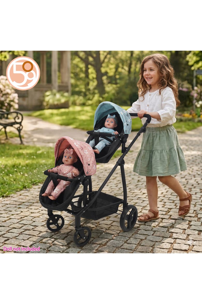 Springtime Deluxe City Twin Doll Stroller, Alternate, color, Multicolored