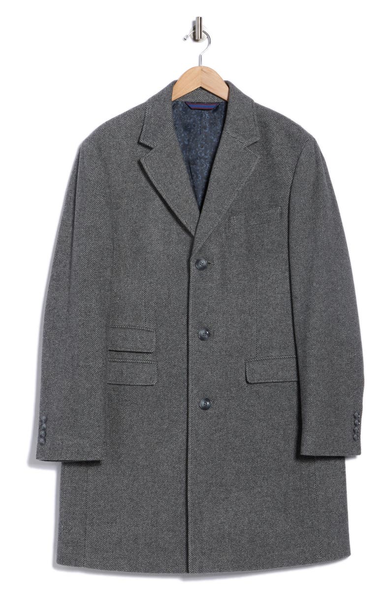 Ted by Ted Baker Notch Lapel Wool Blend Topcoat, Alternate, color, Grey