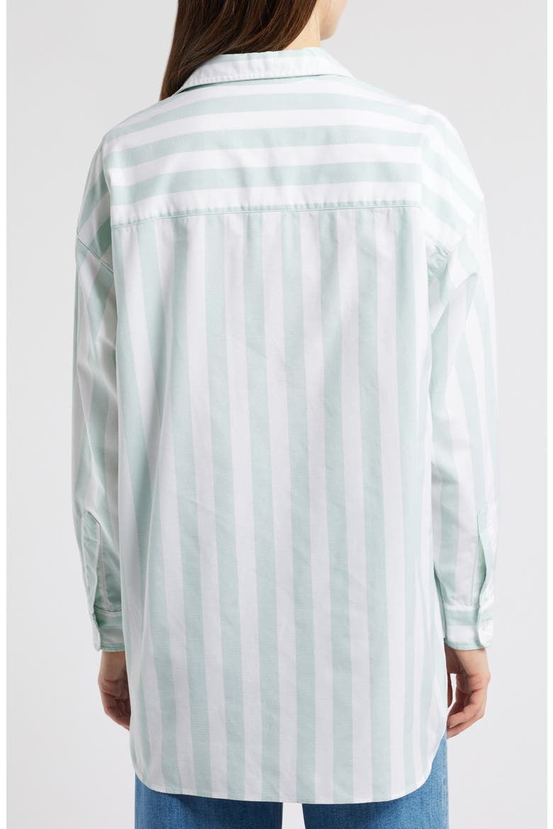 Shirley Stripe Oversize Button-Up Shirt, Alternate, color, WIDE SAGE STRIPE