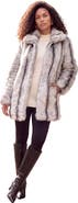 Roaman's Plus Size Mid Length Hooded Faux Fur Coat