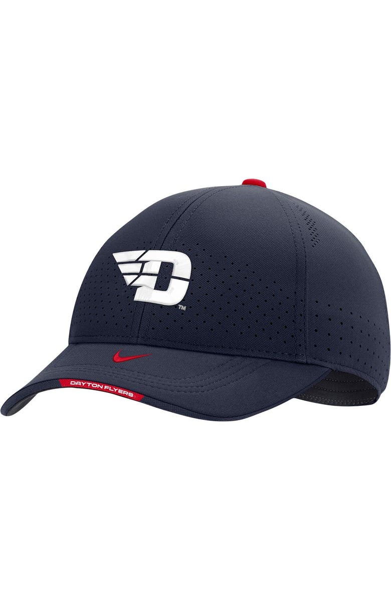 Nike Men's Nike Navy Dayton Flyers 2022 Sideline Classic99 Swoosh Performance Flex Hat, Main, color,