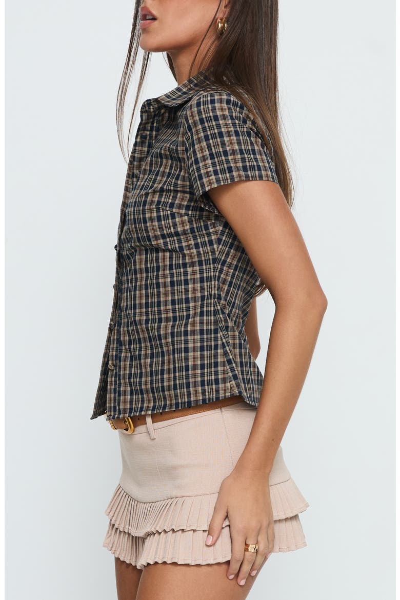Lift Off Plaid Cotton Button-Up Shirt, Alternate, color, BLUE