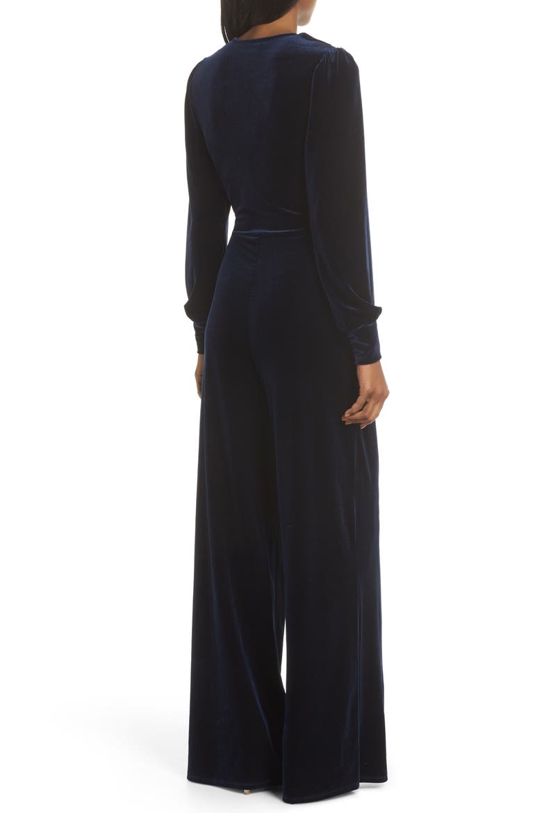 Julie Print Ruffle Jumpsuit, Alternate, color, MIDNIGHT VELVET-NAVY