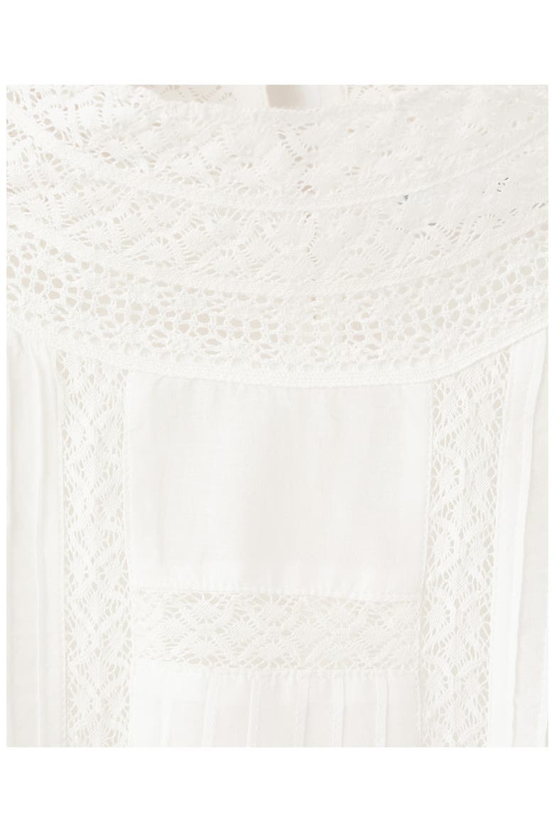 Lace Inset Woven Shirt, Alternate, color, OFF WHITE