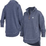 PRESSBOX Women's Pressbox Navy UConn Huskies Northfork Sojourn Poncho Quarter-Zip Sweatshirt