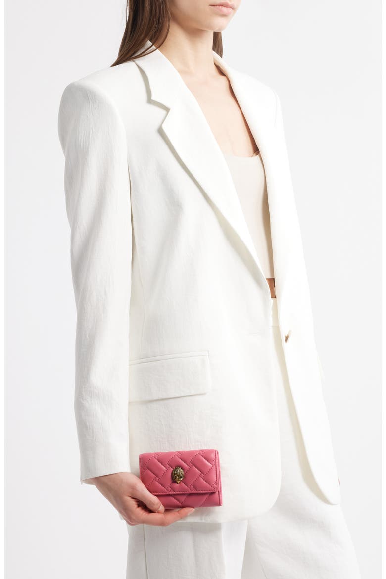 Flap Multi Leather Trifold Card Holder, Alternate, color, PINK