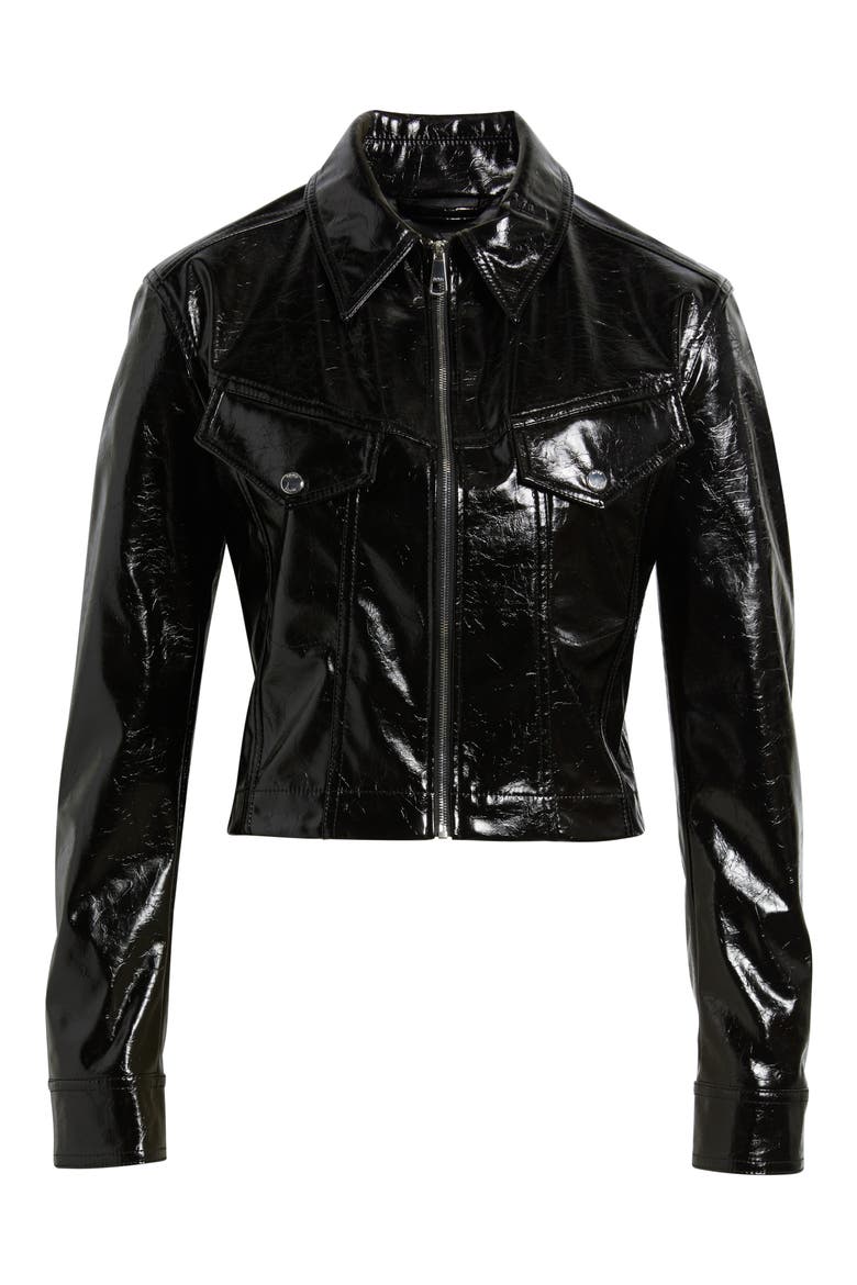 Jasita Leather Jacket, Alternate, color, BLK