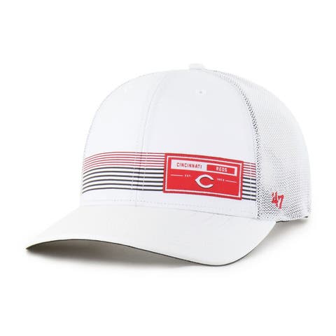 Men's '47  White Cincinnati Reds Rangefinder brrr Trucker Adjustable Hat