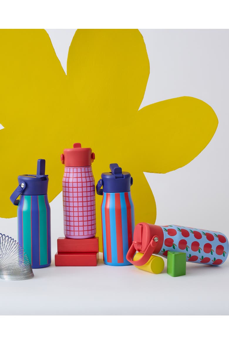 Cool Kid Water Bottle, Alternate, color, Navy Green Stripe