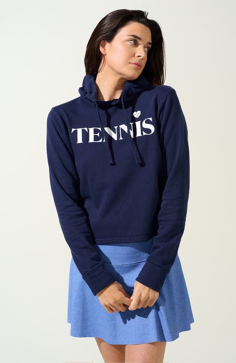 Courtside Cropped Fleece Hoodie