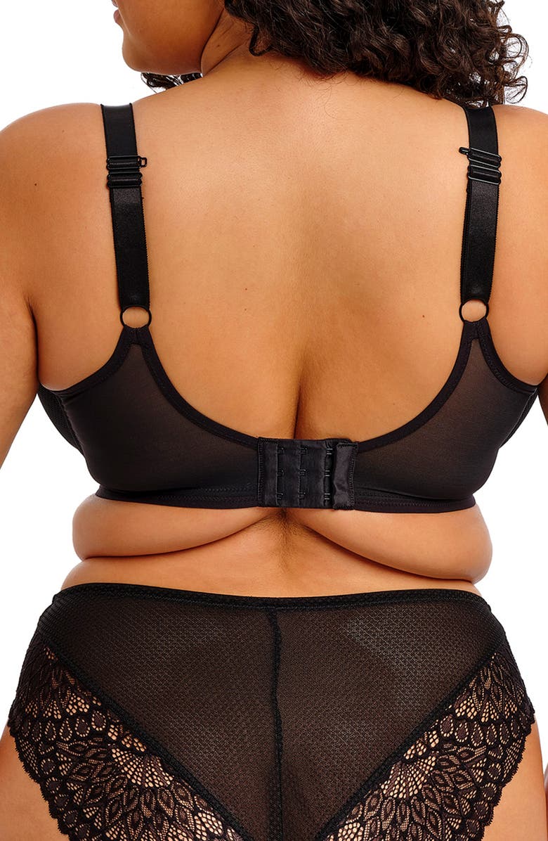 Elomi Tiernie Underwire Plunge Bra, Alternate, color, Black