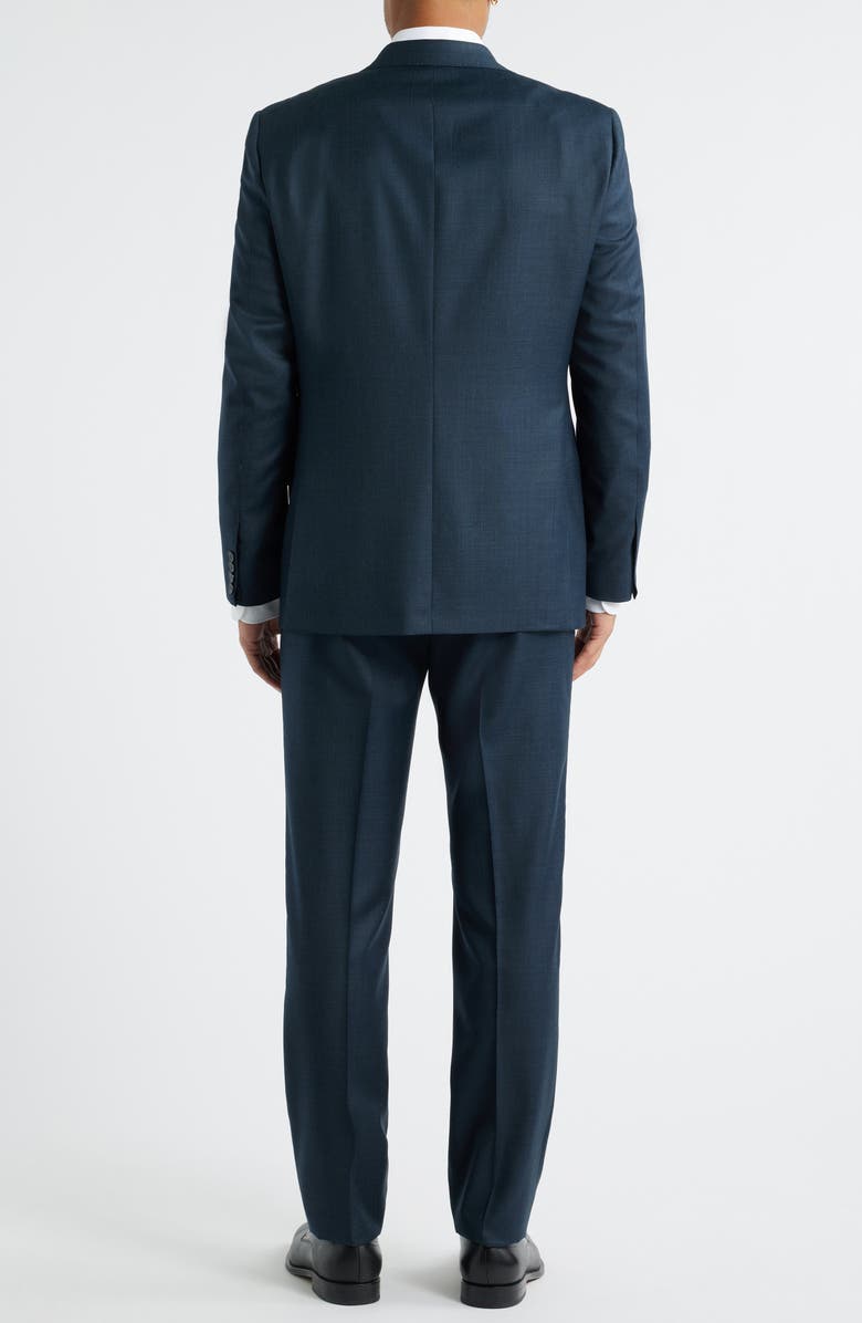 Heritage Gold Milano Contemporary Fit Dark Teal Microcheck Super 130s Wool Suit, Alternate, color, Teal