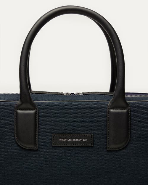 Want Les Essentiels De La Vie Want Les Essentiels Lesage Organic Cotton Canvas Computer Bag In Navy