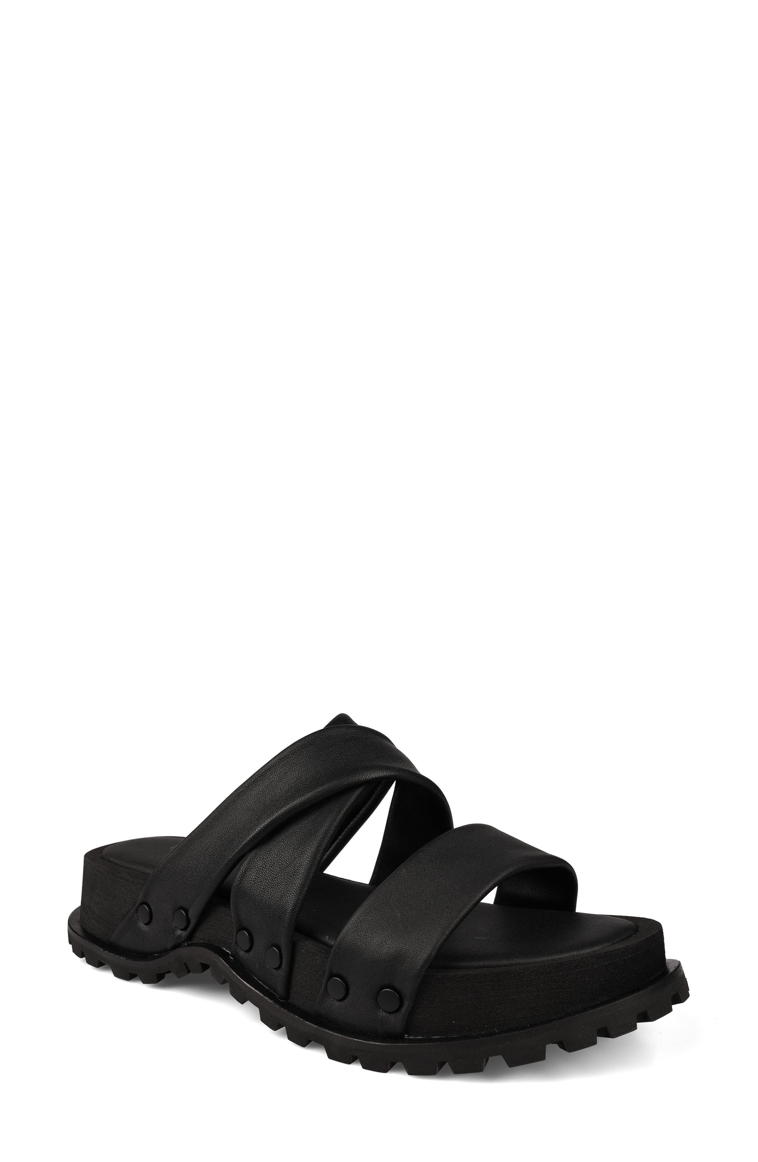Artisan Crafted By Zigi Elixa Platform Sandal, Main, color, Black Leather