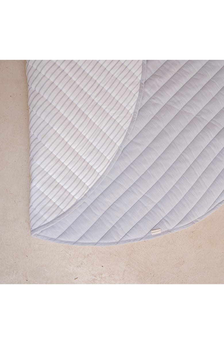 Toddlekind Quilted Cotton Reversible Play Mat, Alternate, color, Stone Stripes