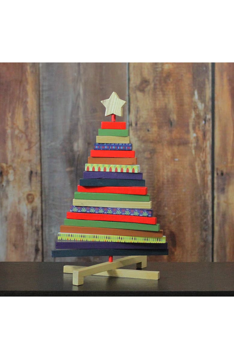Northlight Adjustable Wooden Christmas Tree Decoration - 15.5" - Multicolor, Alternate, color,