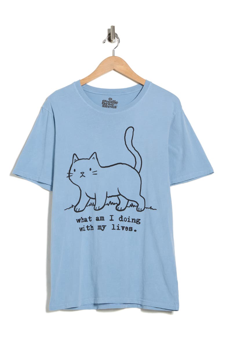 What Am I Doing Cotton Graphic T-Shirt, Alternate, color, BLUE