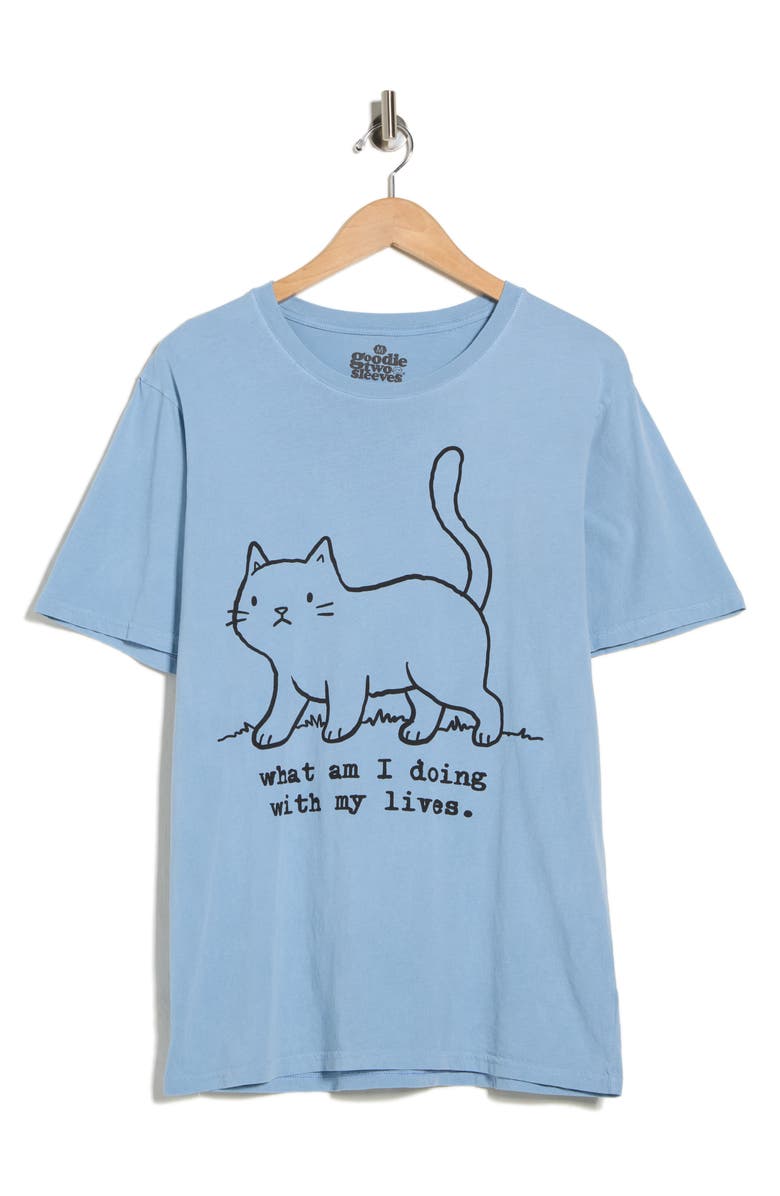 Goodie Two Sleeves What Am I Doing Cotton Graphic T-Shirt, Main, color, Blue