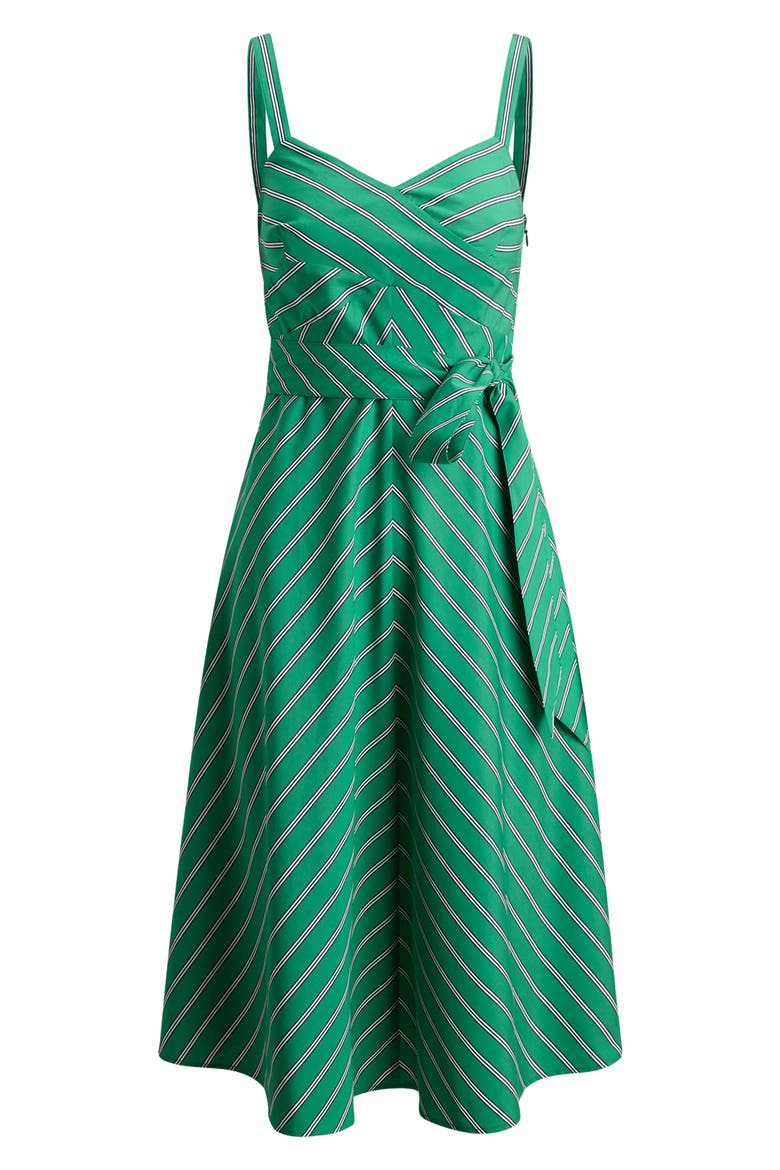 Stripe Cotton Broadcloth Dress, Alternate, color, GREEN/ WHITE