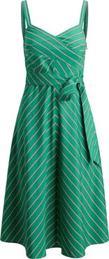 Lauren Ralph Lauren Stripe Cotton Broadcloth Dress