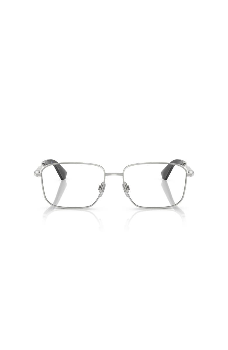 Burberry 56mm Rectangle optical glasses, Alternate, color, Silver