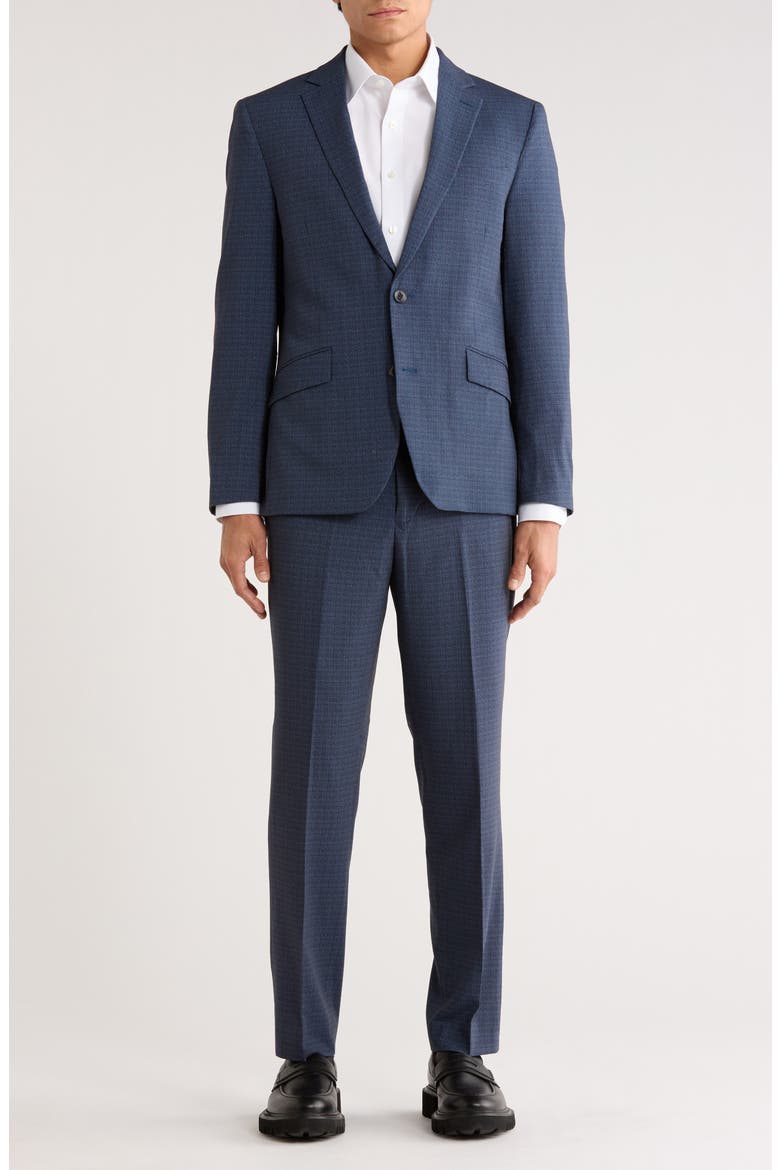 Hoxton Blue Tattersall Knit Suit, Main, color, BLUE