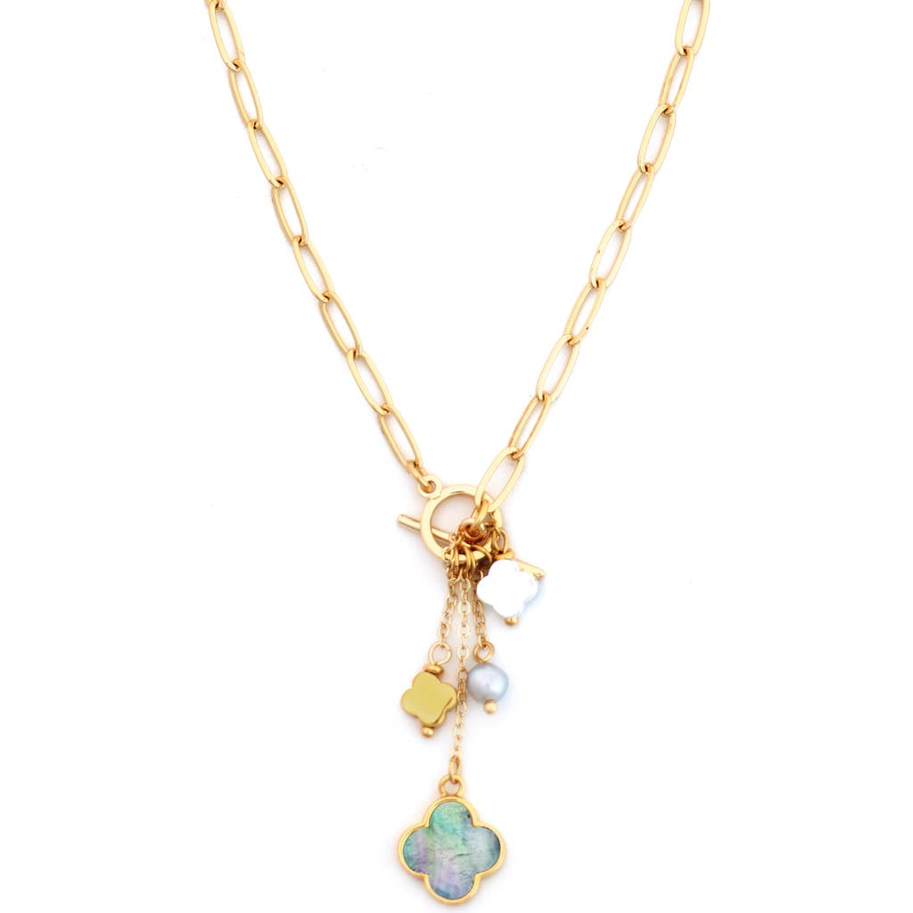 Panacea Mixed Charm Toggle Necklace In Gold