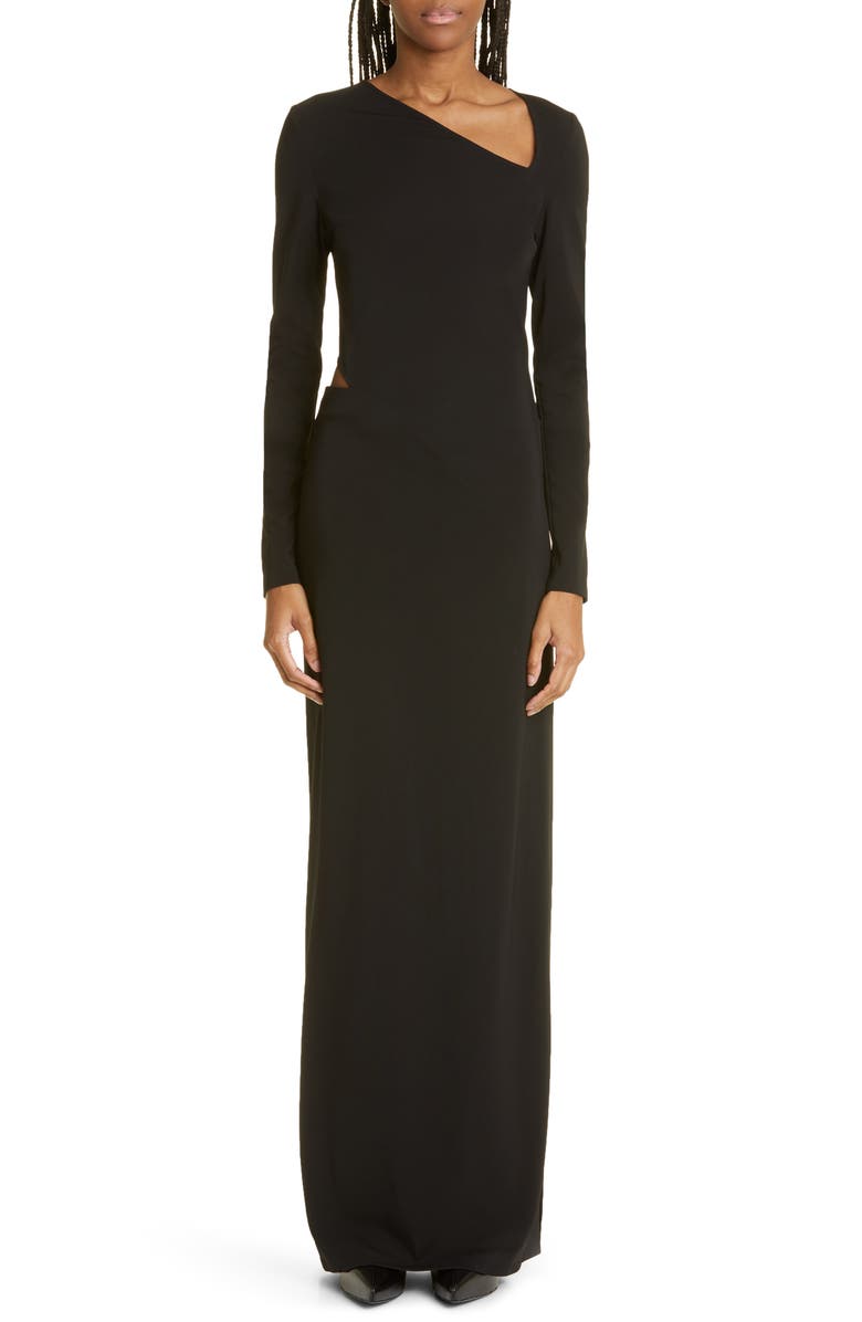 Givenchy Slash Detail Long Sleeve Column Gown, Main, color, 