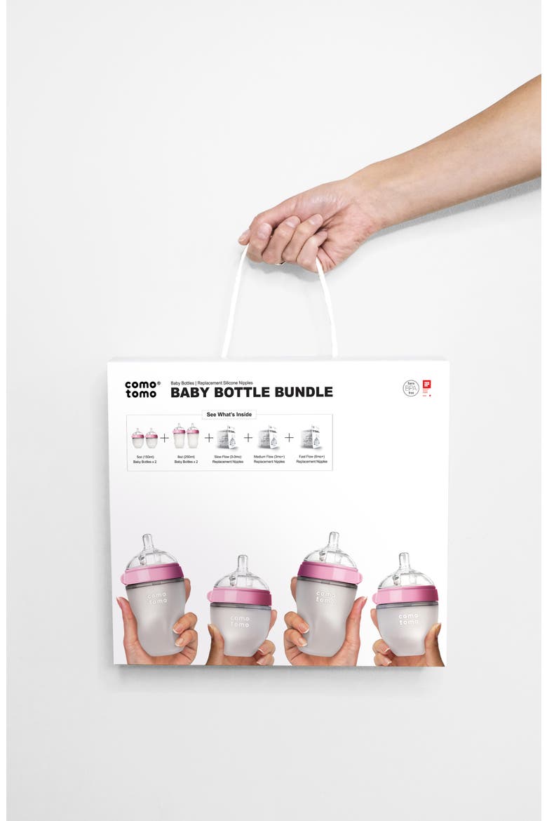 Baby Bottle Bundle, Alternate, color, PINK