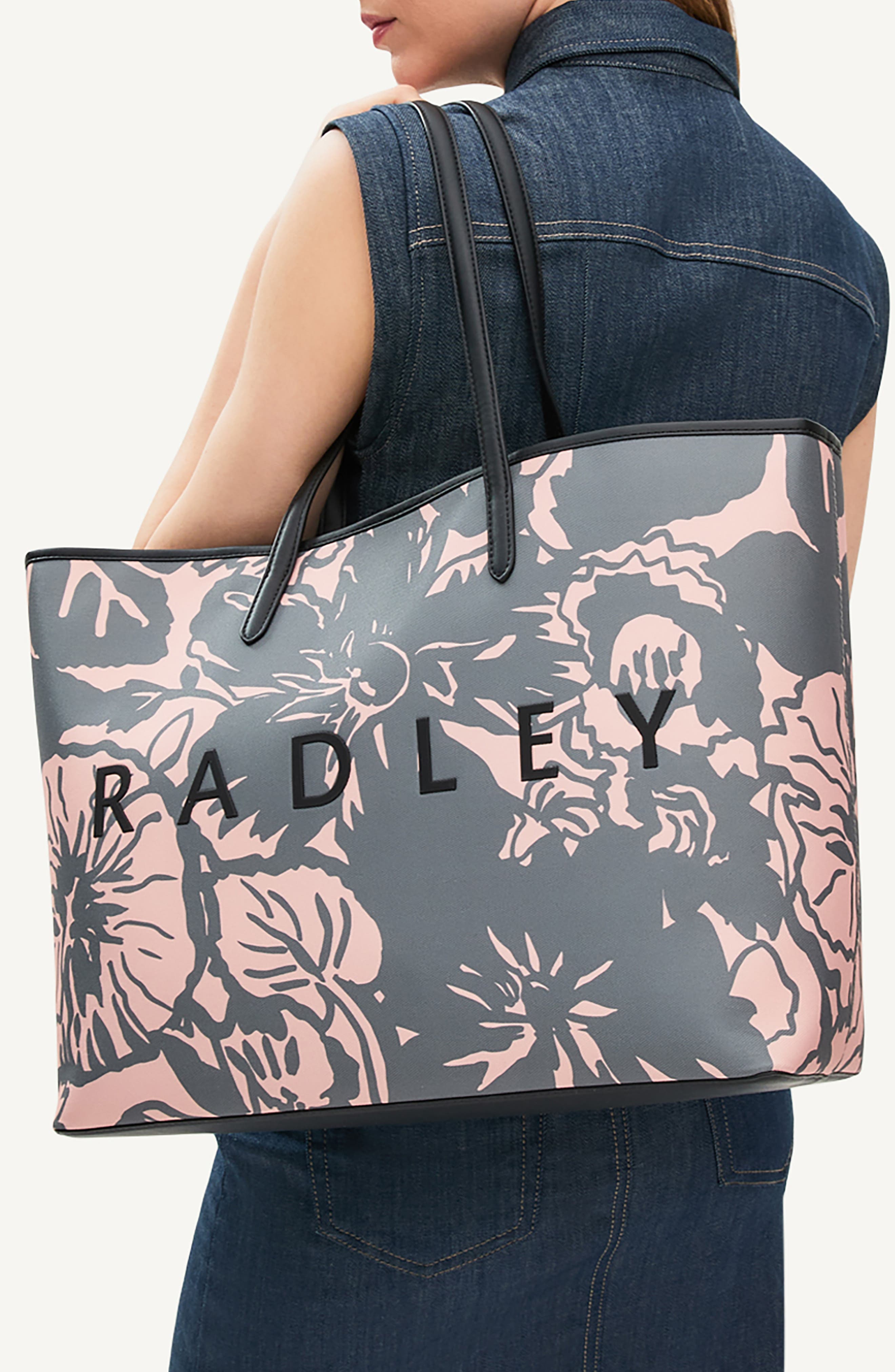 Radley Southwell Gardens Floral Medium Crossbody Bag, Alternate, color, Black/Pink
