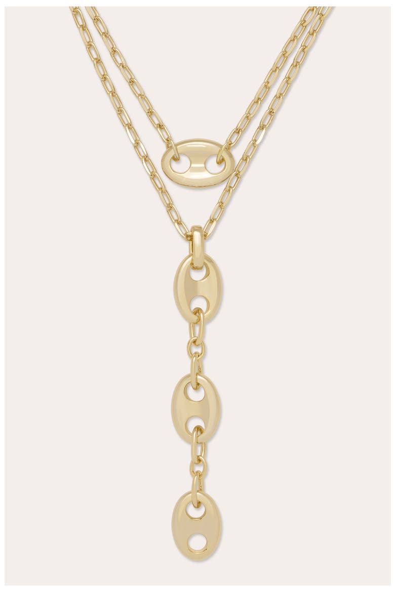 Azurra Layered Chain Necklace, Alternate, color, GOLD