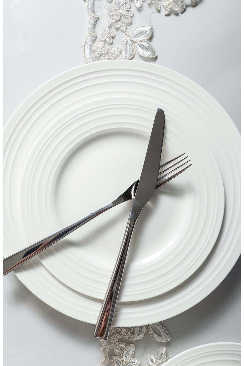 Eleanor Bone China 16-Piec Dinnerware Set, Alternate, color, White