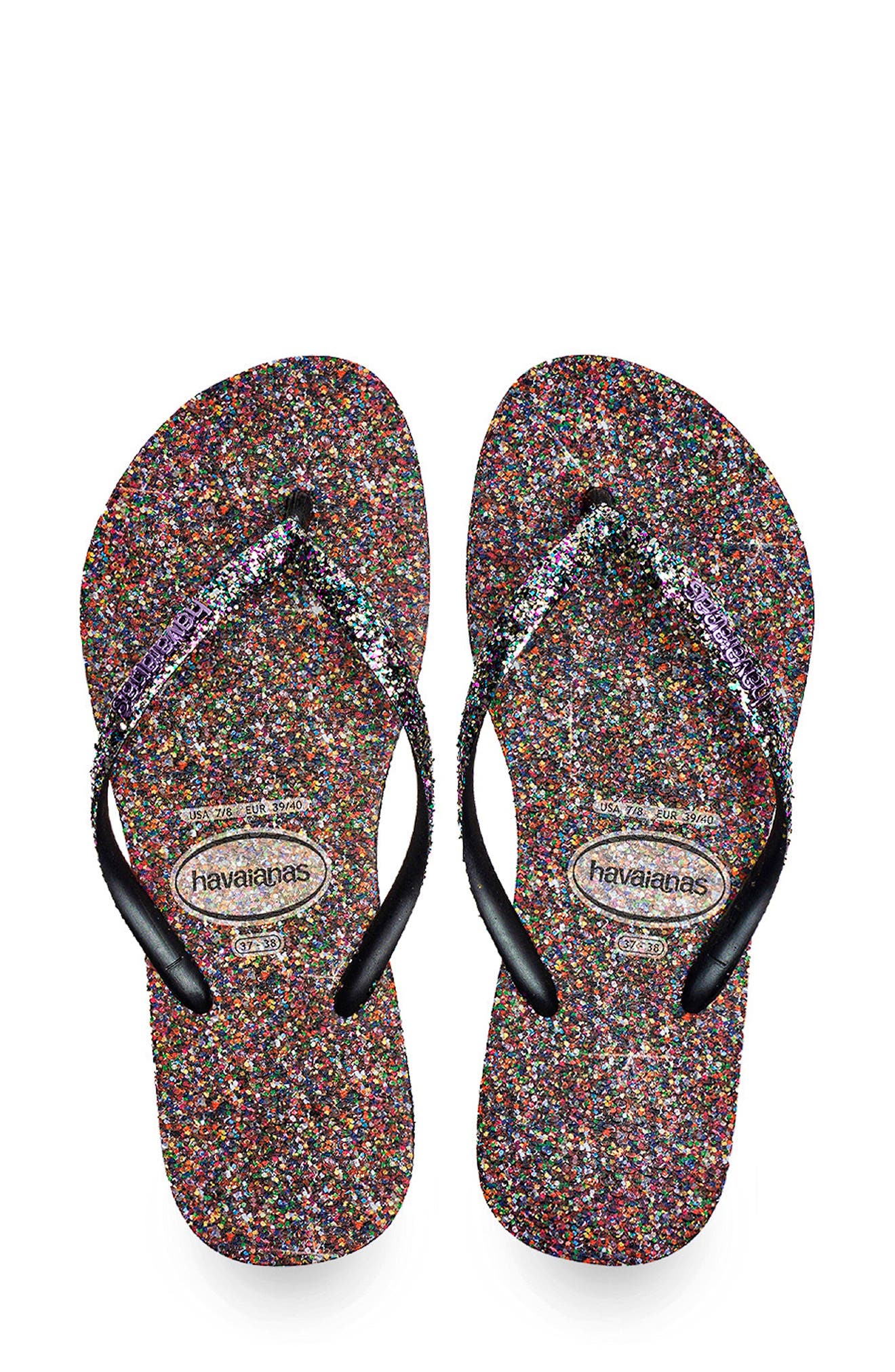 Slim Glitter Flip Flop, Main, color, LILAC