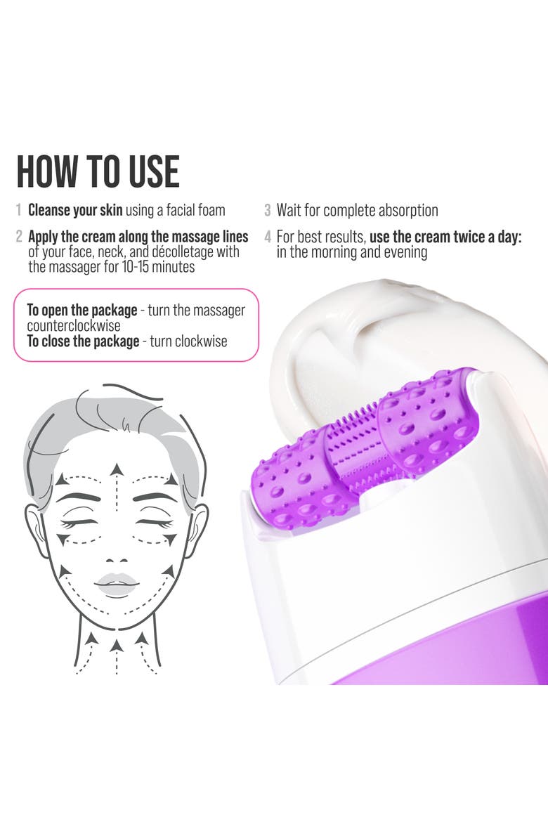 Face moisturizer with Retinol for Firming & Lifting effect with 3D Massage Applicator, Alternate, color, White