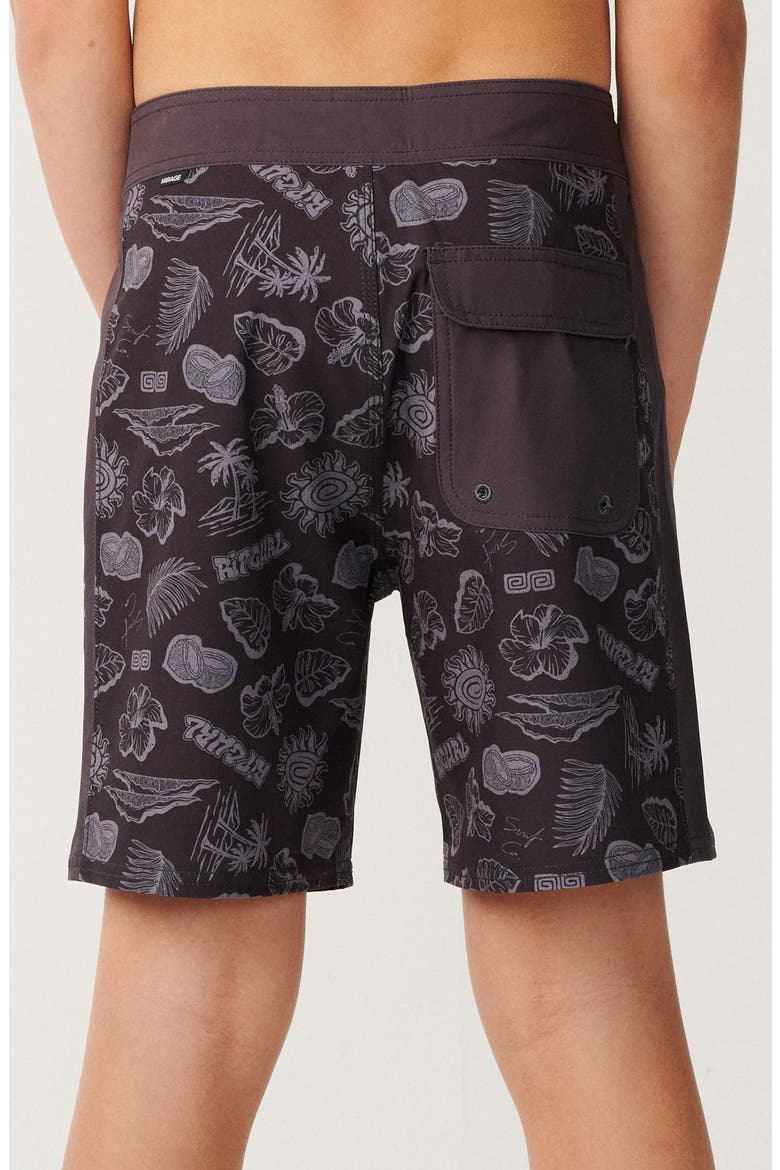 Kids' Surf Shack Elasto Board Shorts, Alternate, color, WASHED BLACK