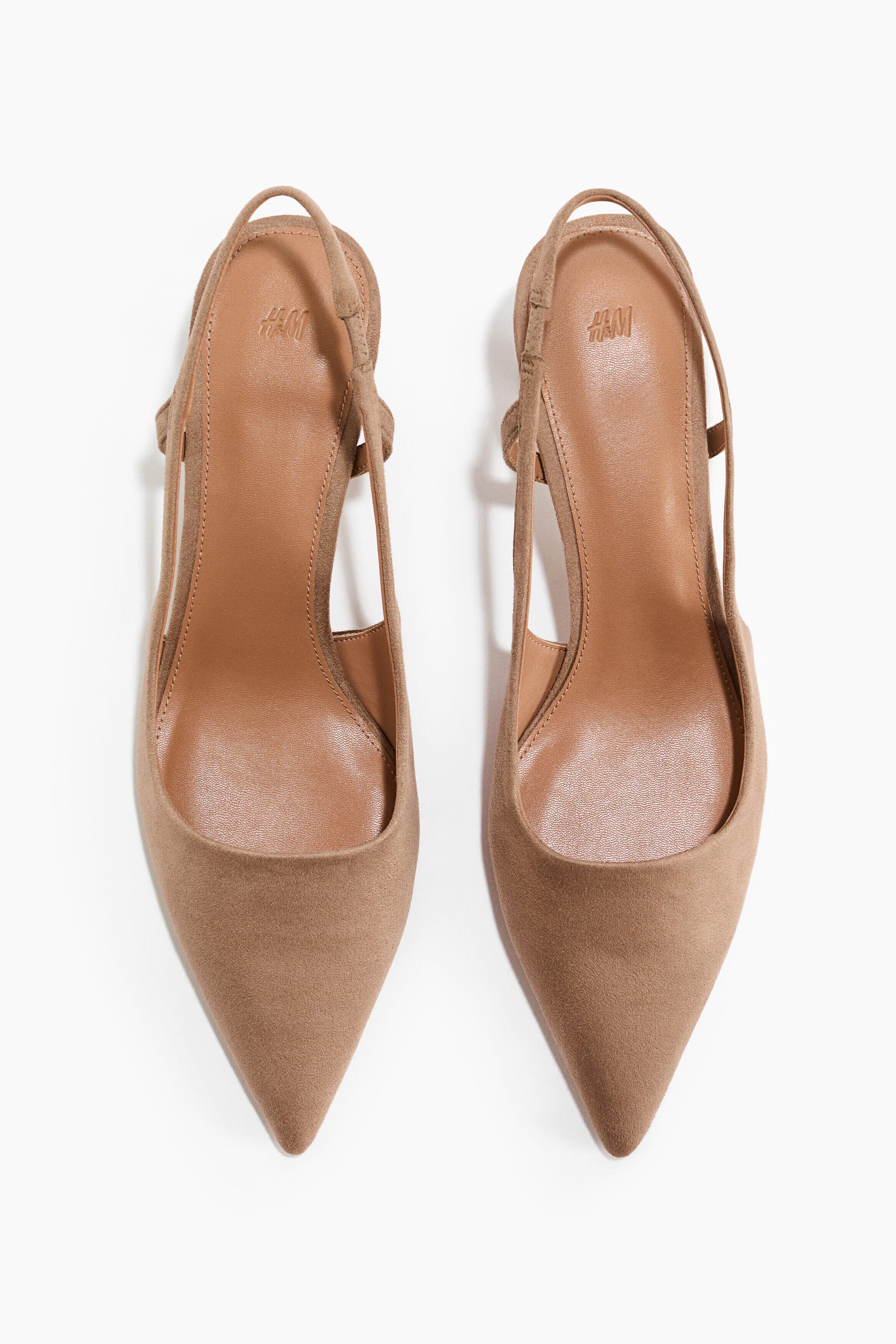 Kitten-heeled Slingbacks, Alternate, color, Dusty beige