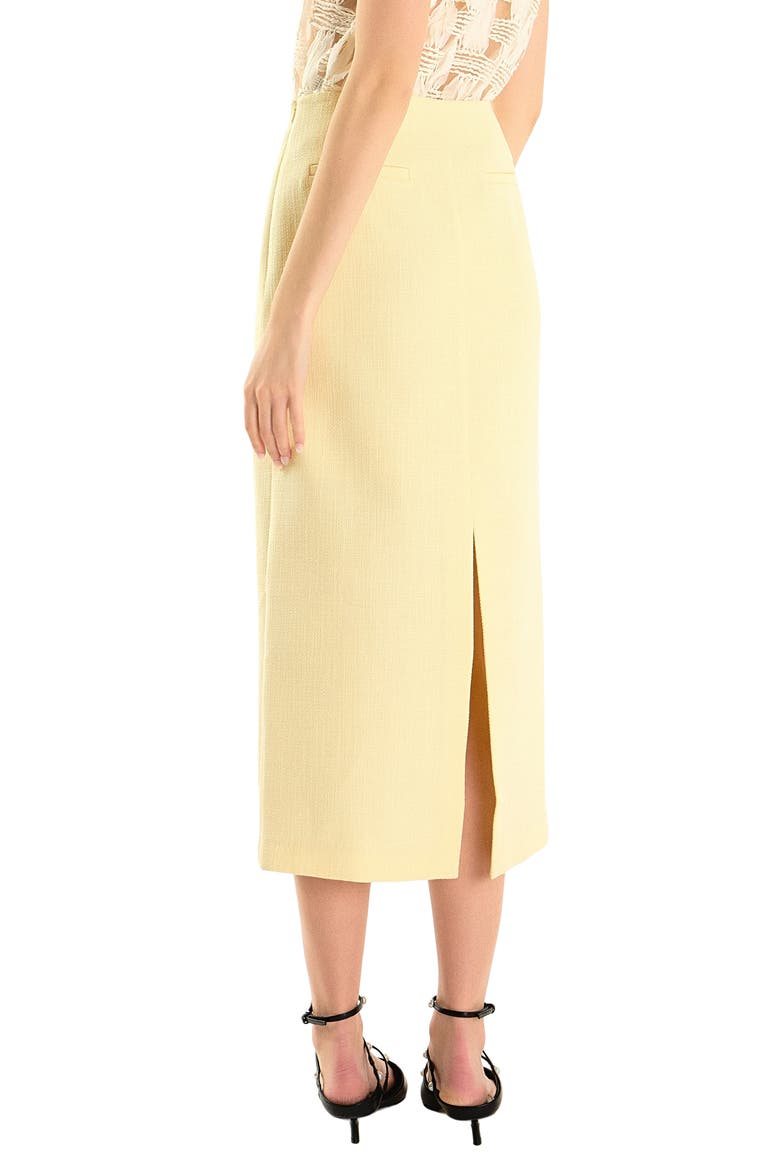 High Waist Tweed Midi Skirt, Alternate, color, BUTTER